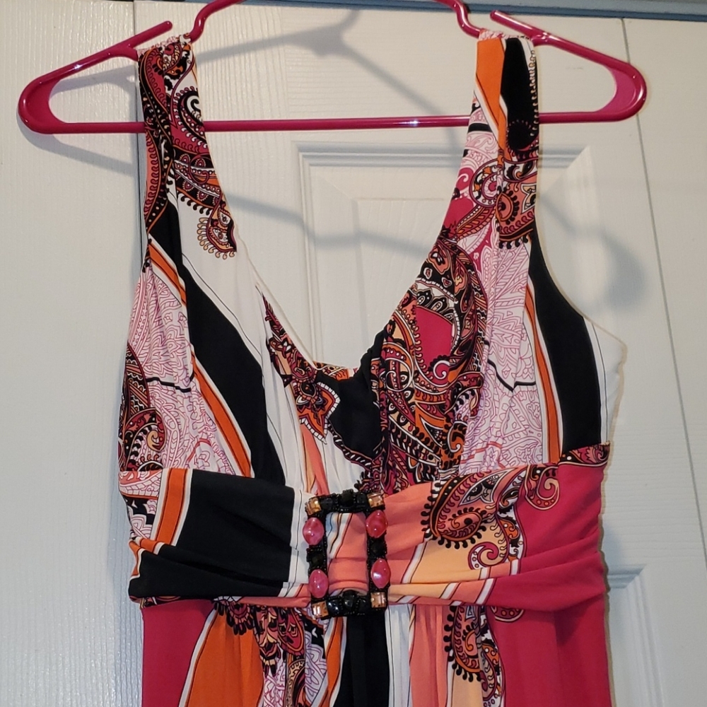Bisou Bisou size 10 dress vibrant paisley colors